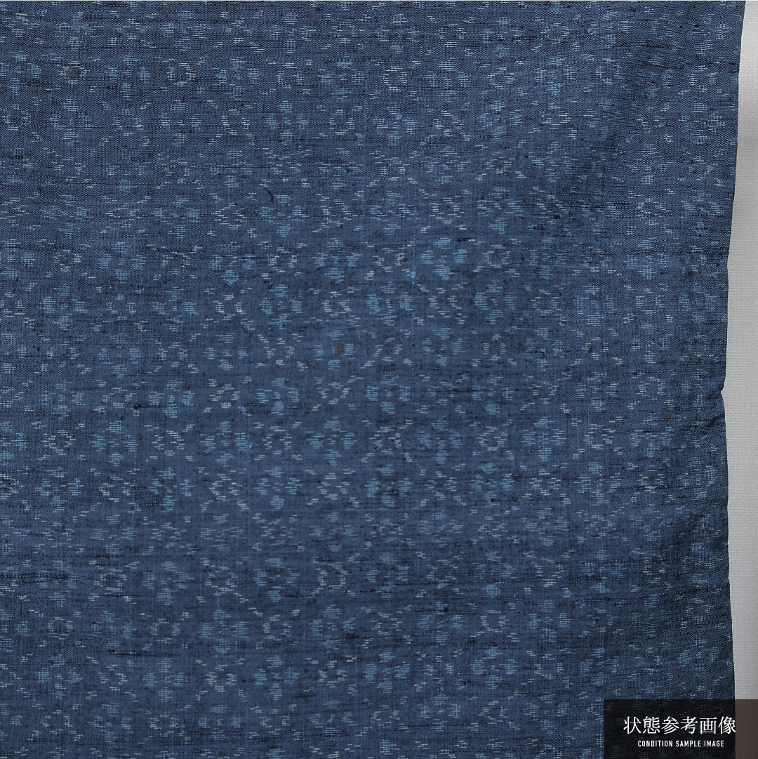 紬 袷 身丈153cm 裄丈63cm 正絹 Cランク カジュアル 広衿 Sサイズ 創作柄 青系 HP 1223-12010