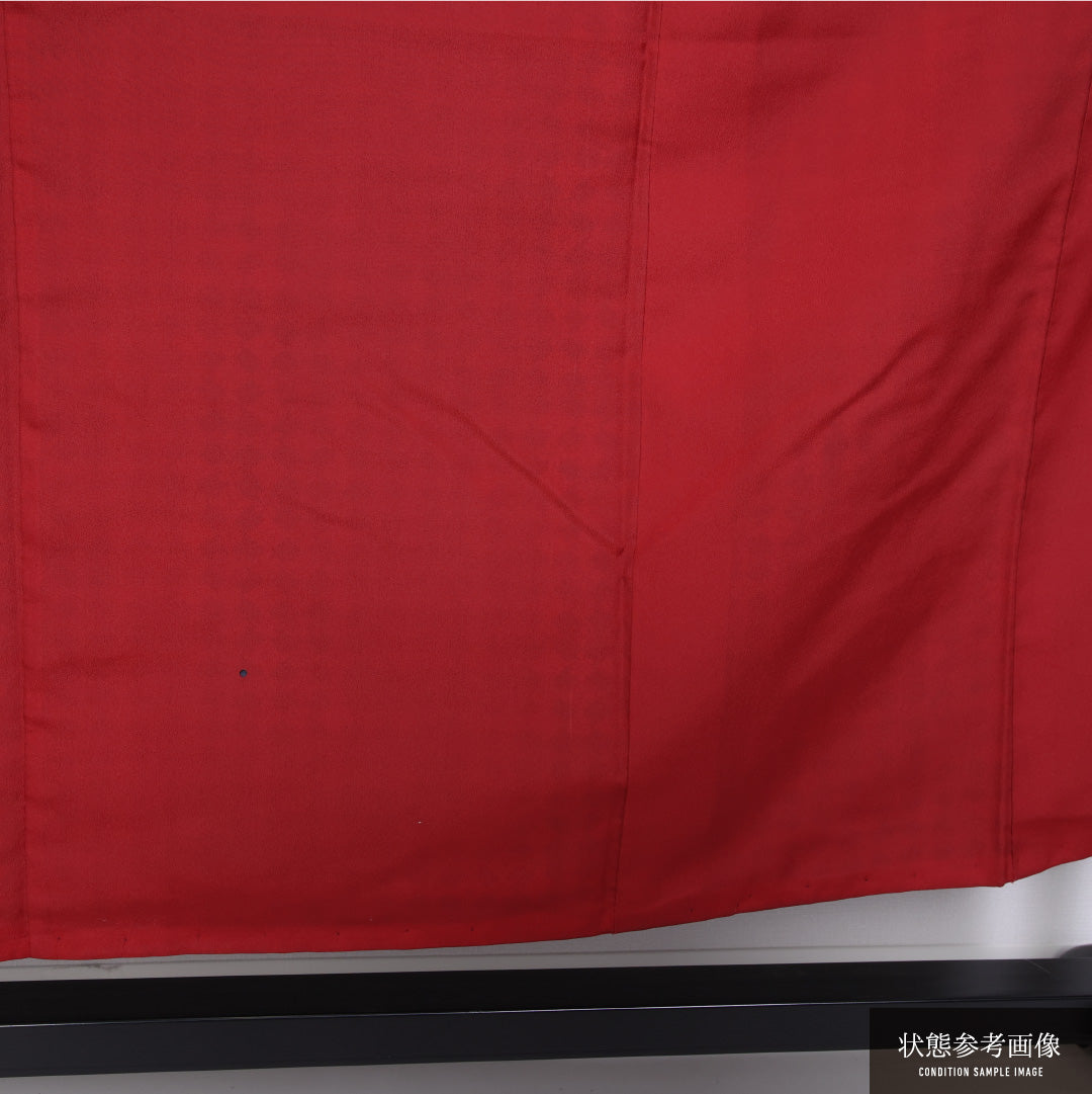 小紋 袷 身丈154cm 裄丈62cm 正絹 Cランク インフォーマル 広衿 Sサイズ 花菱 風車 黒系 LP 1221-11411