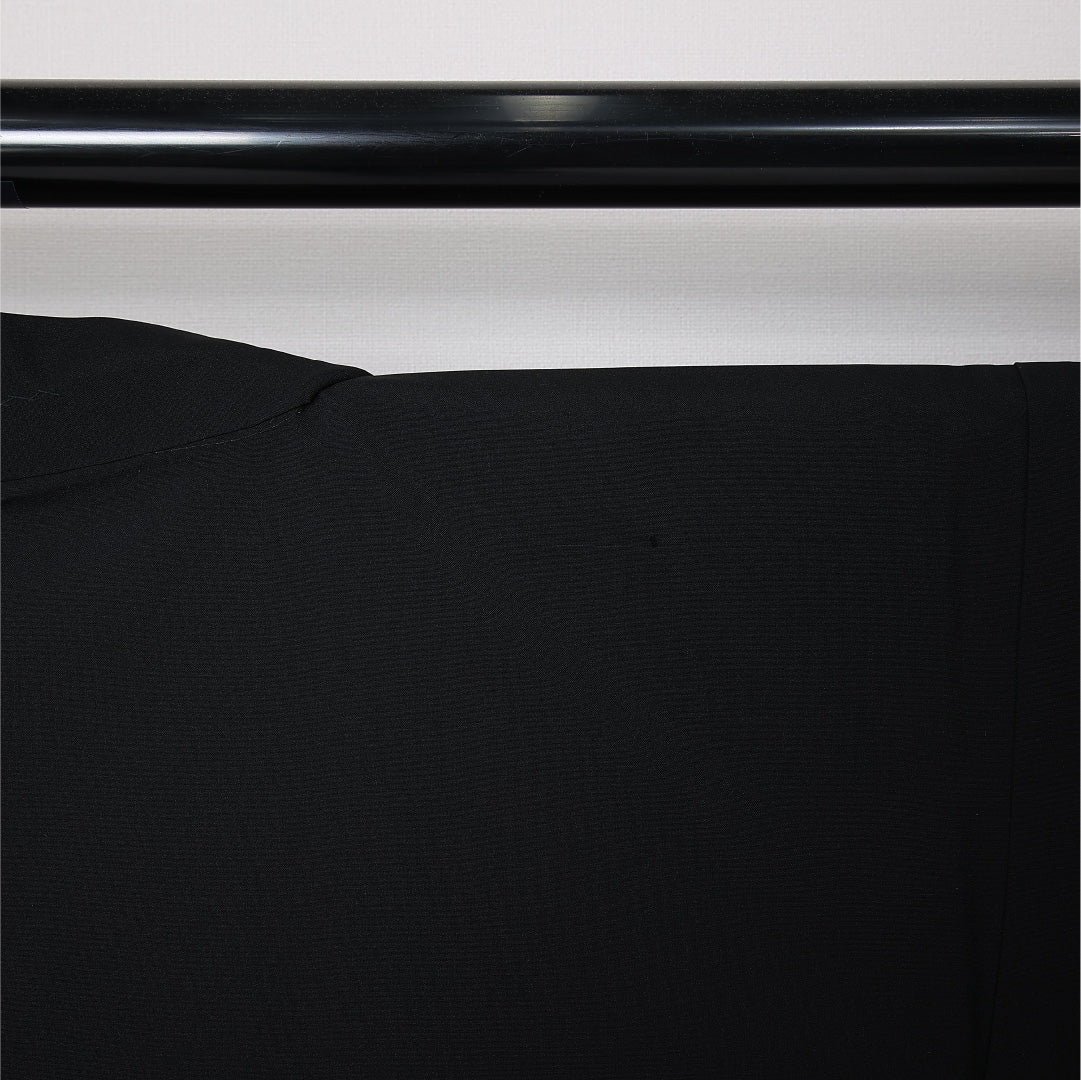 黒羽織 袷 身丈82cm 裄丈64cm 正絹 Cランク インフォーマル Mサイズ 花車 黒系 LP 1233-12841