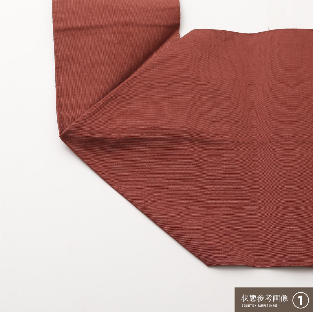 八寸名古屋帯 Aランク 帯丈358cm 正絹 ポイント柄 松葉仕立て 帯芯なし 織り カジュアル 花柄 茶系 LP 1245-02179