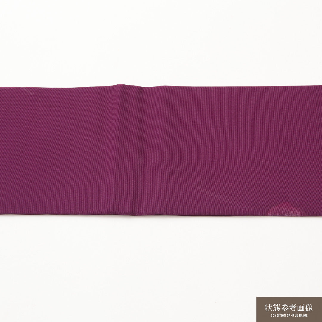 九寸名古屋帯 Cランク 帯丈378cm 正絹 ポイント柄 名古屋仕立て 染め インフォーマル 塩瀬 唐子 紫系 RP 1245-02108
