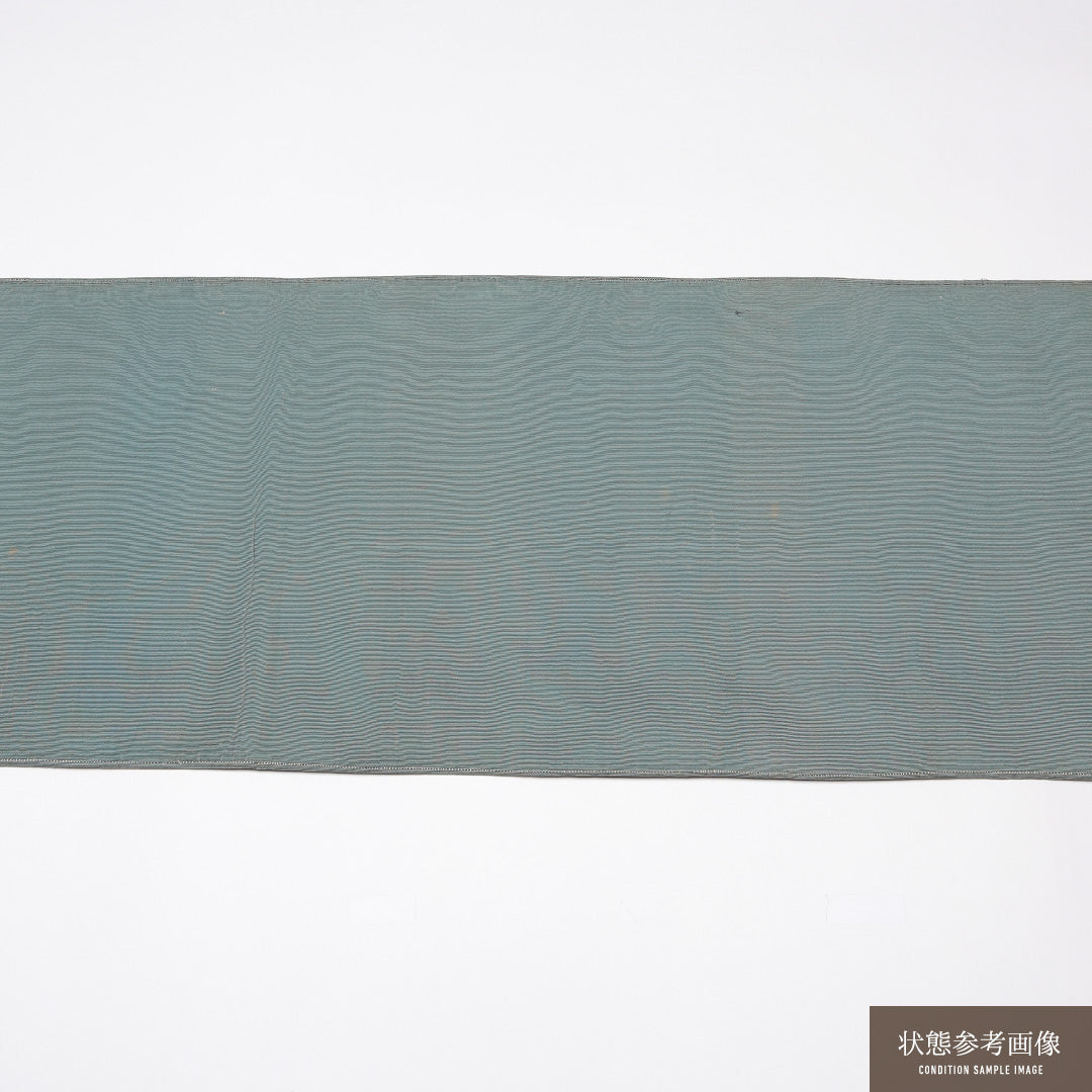 袋帯 帯丈416cm セミフォーマル ポイント柄 Cランク 正絹 綴れ織 創作 落款 緑系 1223-01272