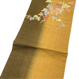 リサイクル着物】名古屋帯 相良刺繍 ツタの実模様 帯丈371cm 正絹 S