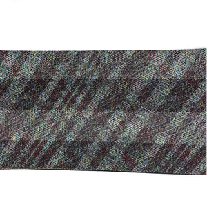 袋帯 縞 幾何学模様 434cm 正絹 Sランク 六通 カジュアル 紫系 1123003822320