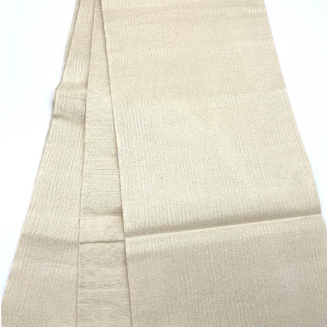 袋帯 生成り色 夏帯 紗 抽象模様 430cm 正絹 Bランク ポイント柄 カジュアル クリーム系 1123007484315