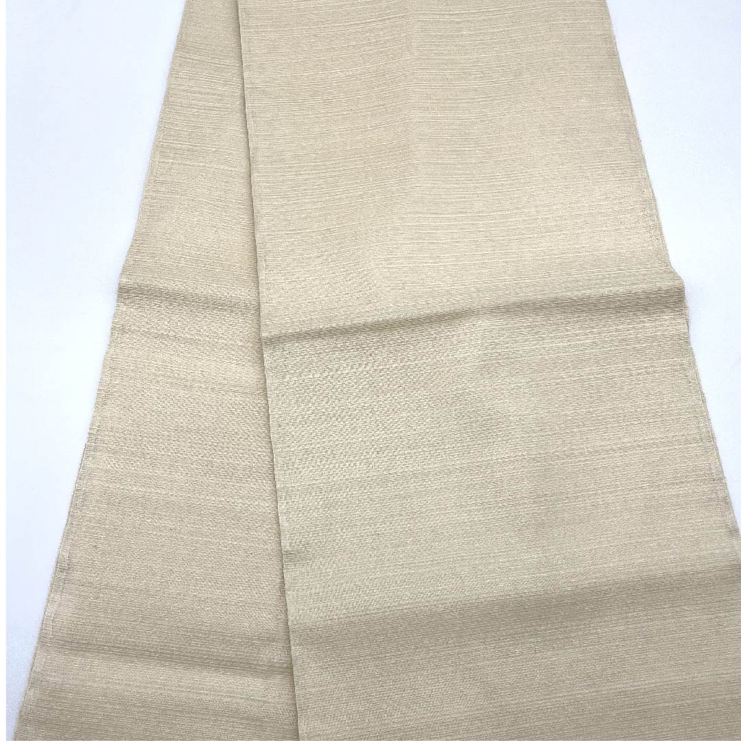 袋帯 生成り色 夏帯 紗 抽象模様 430cm 正絹 Bランク ポイント柄 カジュアル クリーム系 1123007484315