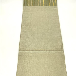 袋帯 縫箔 幾何学模様 444cm 正絹 Sランク 六通 セミフォーマル 緑系 1123004452319