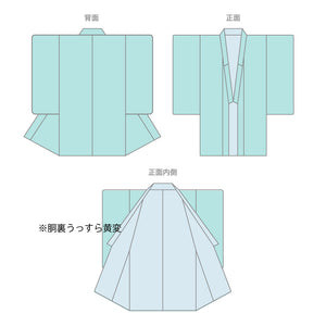 リサイクル着物】結城紬 身丈159cm 80亀甲 草花模様 正絹 Sランク 袷