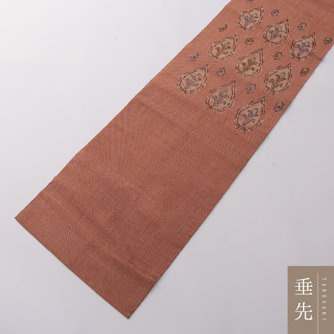 八寸名古屋帯 Aランク 帯丈318cm 正絹 ポイント柄 名古屋仕立て 織り カジュアル 紬 唐華 朱の混ざったピンク系 LP 1245-03218