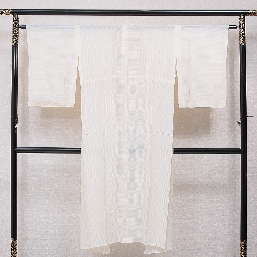 夏物 長襦袢 絽 身丈136cm 裄丈62cm 正絹 Cランク 2XLサイズ 無地 ベージュ系 LP 1239-15419