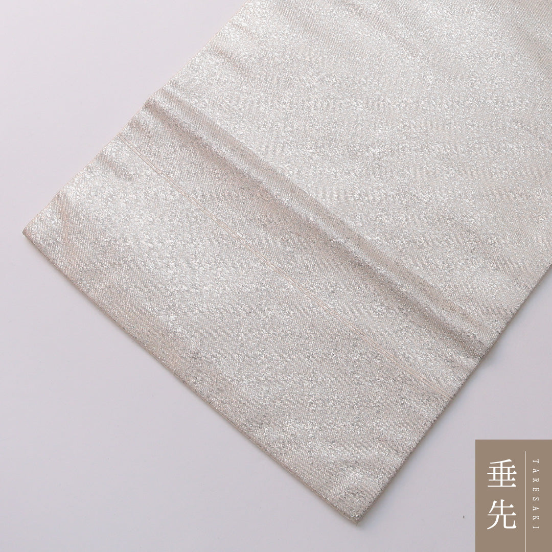 九寸名古屋帯 Sランク 帯丈361cm 正絹 六通 名古屋仕立て 染め セミフォーマル 桜 クリーム系・銀系 RP 1245-03259