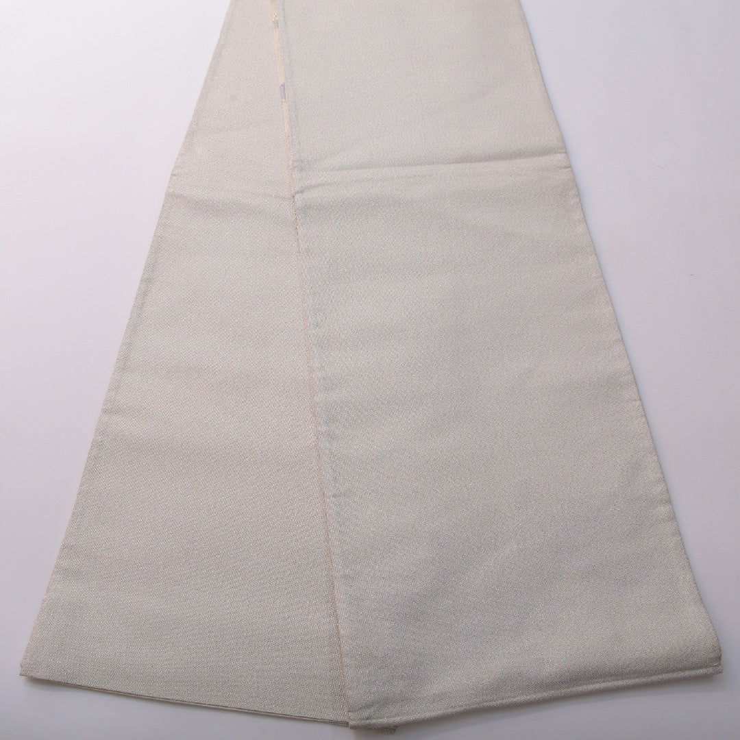 袋帯 帯丈428cm フォーマル ポイント柄 Aランク 正絹 鶴 雲 銀系 1223-01976