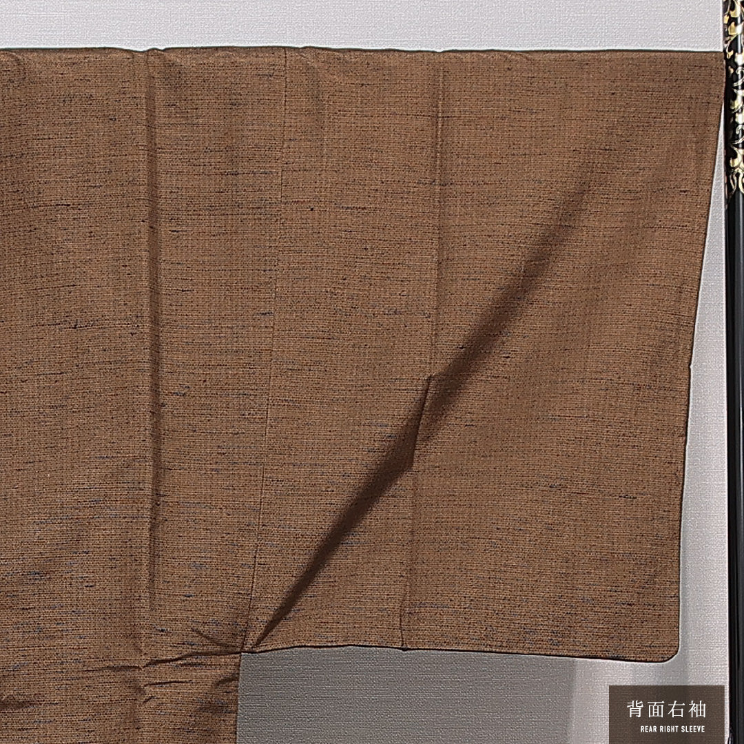 羽織 男性用 袷 身丈91cm 裄丈69cm 正絹 Sランク カジュアル Mサイズ 抽象柄 茶系 RP 1235-15433