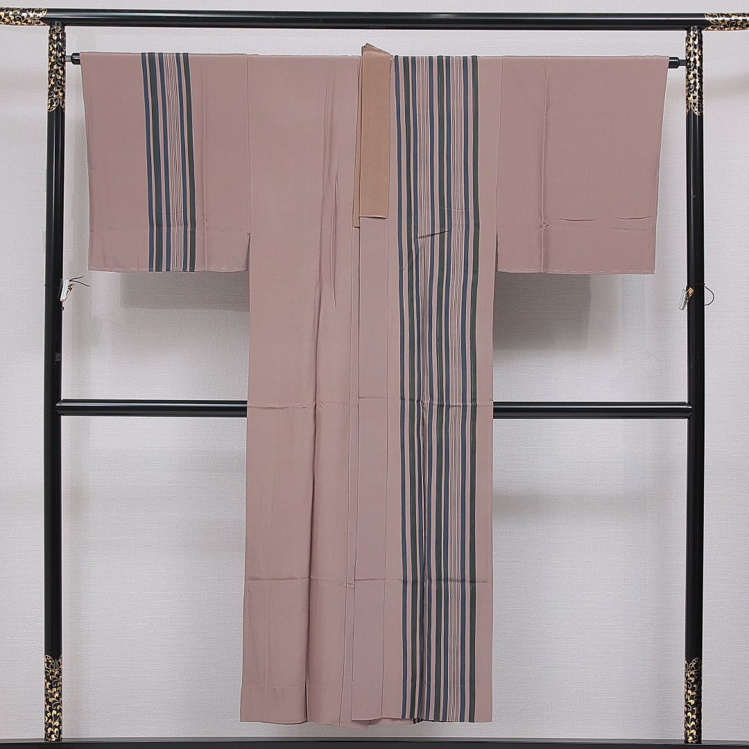 長襦袢 男性用 単衣 身丈146cm 裄丈70cm 正絹 Sランク XLサイズ 創作柄 茶系 RP 1241-16717