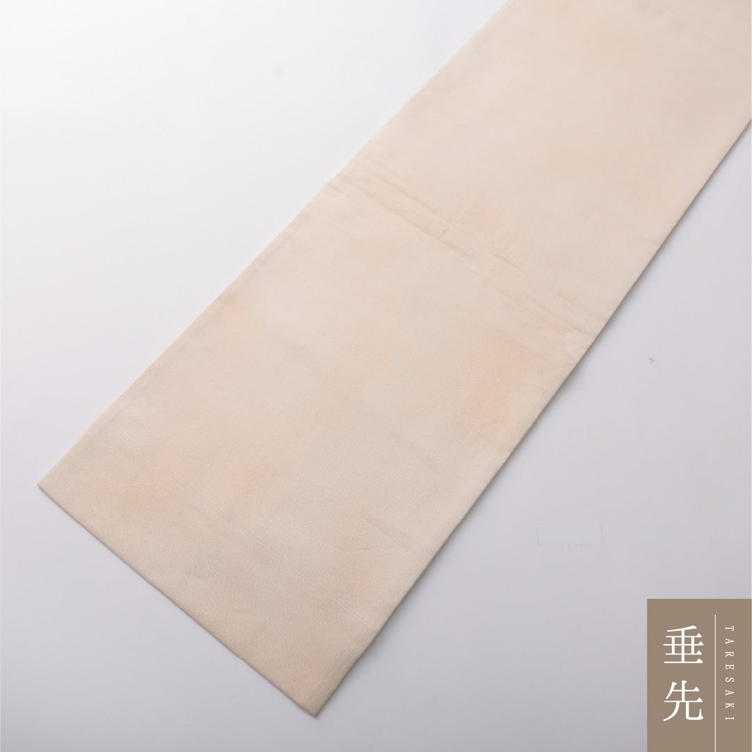 九寸名古屋帯 Aランク 帯丈340cm 正絹 ポイント柄 開き仕立て 織り セミフォーマル 花扇 クリーム系 M4 1245-03380