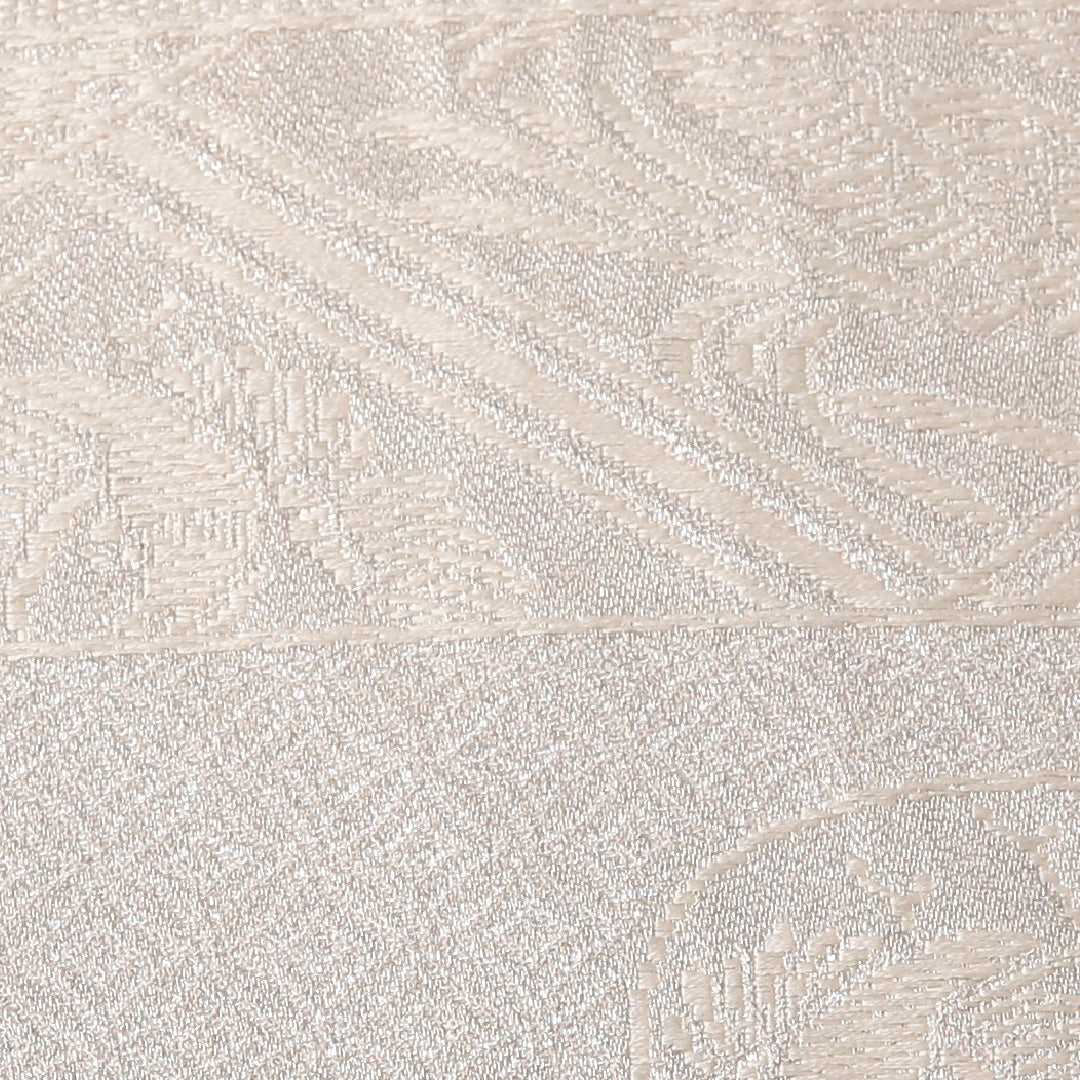 袋帯 帯丈412cm 正絹 全通 フォーマル 花菱亀甲 吉祥文様 銀系 白系 1243-01834