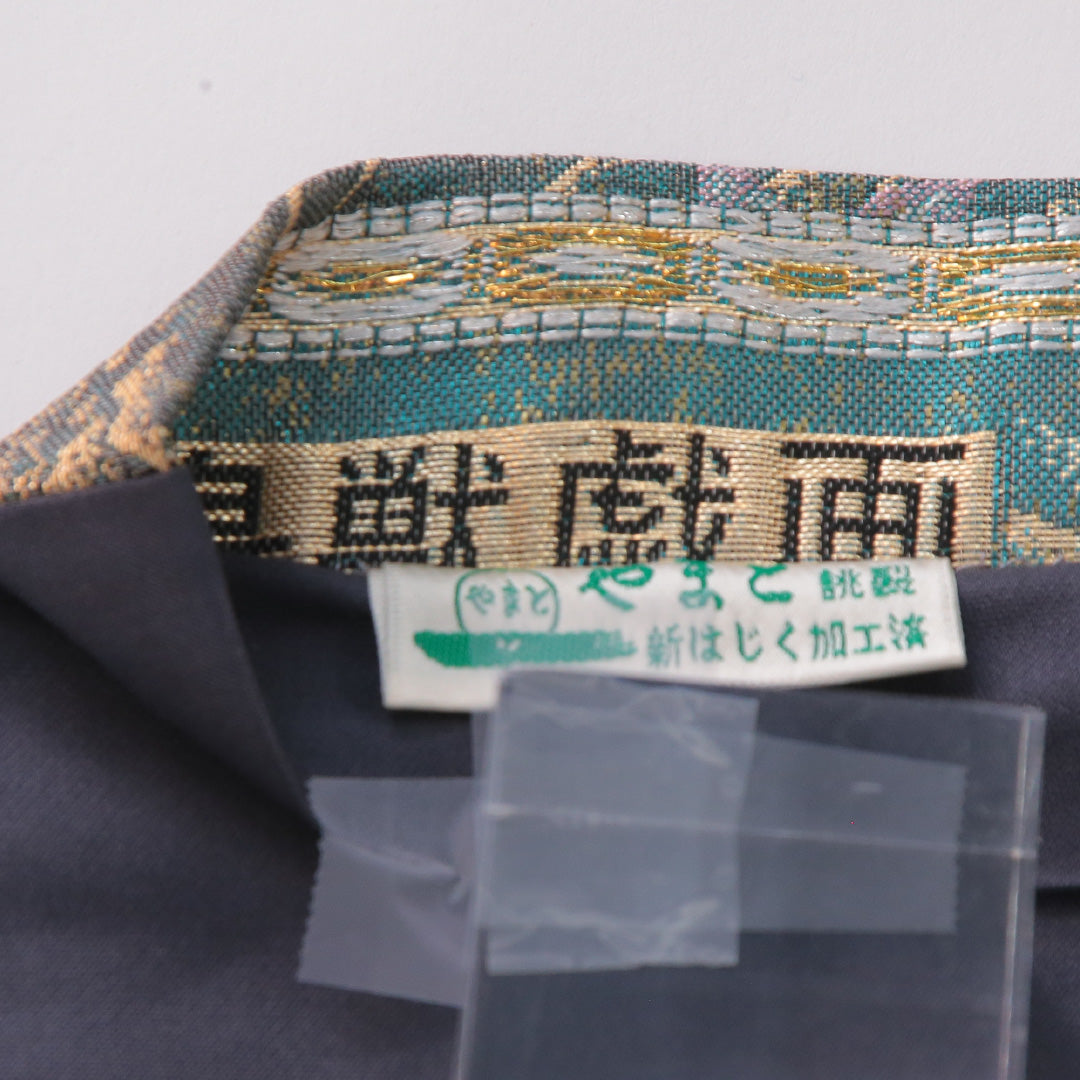 袋帯 帯丈438cm 正絹 六通 やまと フォーマル 辻が花 紫系 多色系 1243-02292