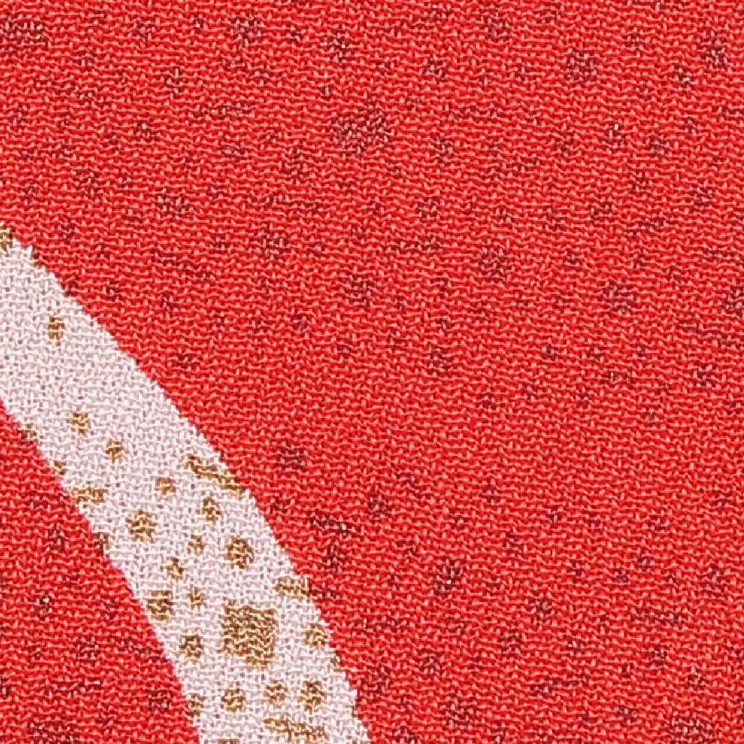 アンティーク 長襦袢 袷 身丈118cm 裄丈58cm 正絹 Bランク XSサイズ バチ衿 瓢箪 金彩 赤系 1229-15671