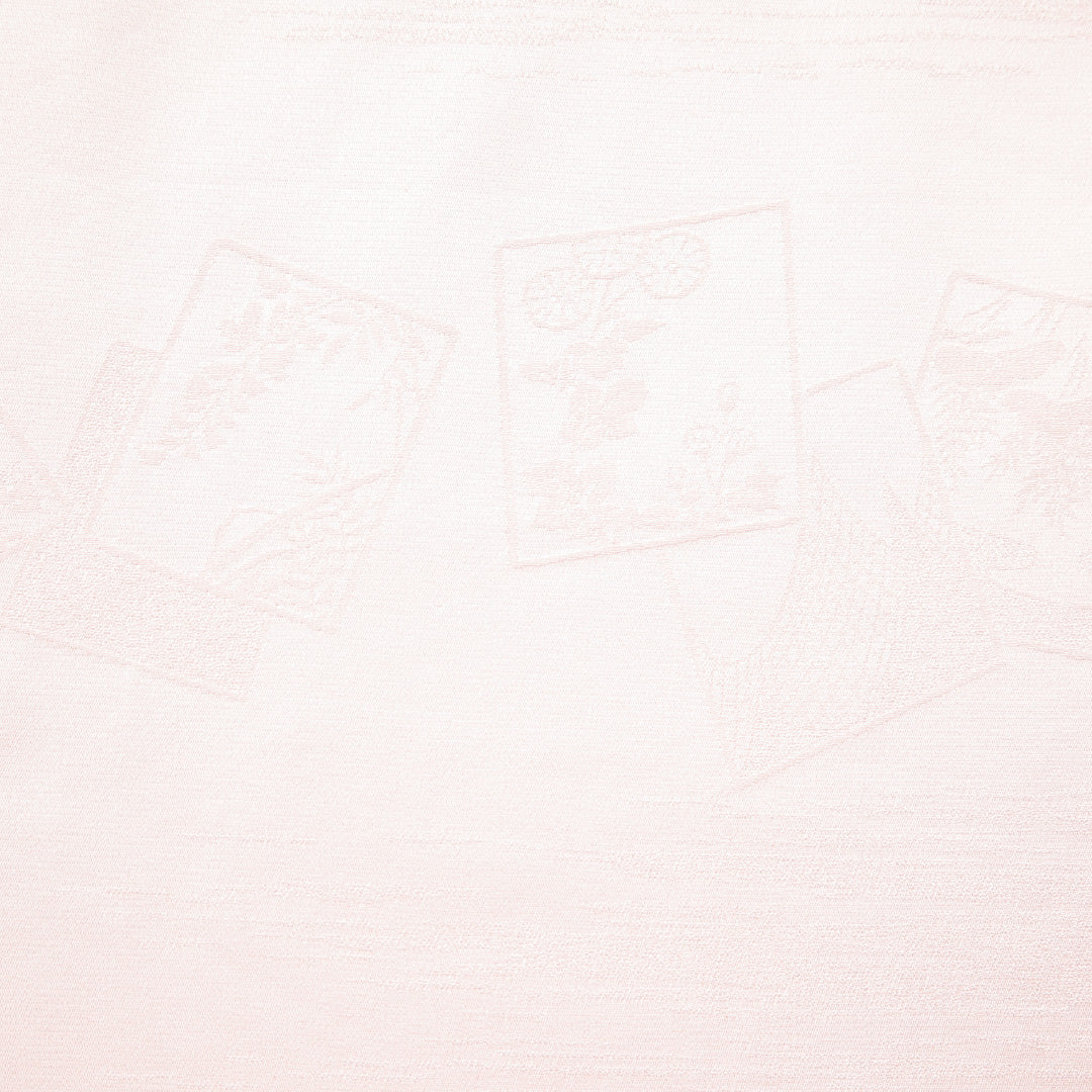 色無地 袷 身丈162cm 裄丈64cm 正絹 Aランク Lサイズ 広衿 インフォーマル 紋意匠 色紙 ピンク系 1214-15235