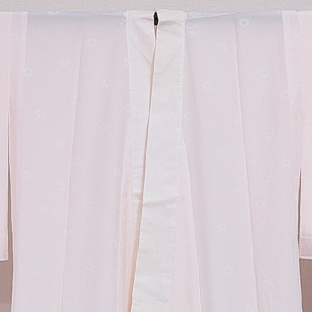 長襦袢 無双袖 身丈127cm 裄丈62cm 正絹 Sランク Mサイズ 居敷当て 無地 ピンク系 RP 1239-16577