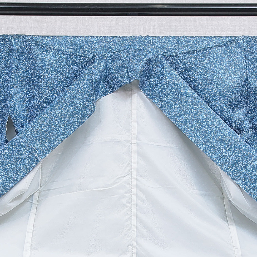 江戸小紋（大小霰） 洗える着物 袷 身丈164cm 裄丈66cm ポリエステル Sランク Lサイズ 広衿 インフォーマル 青系 1262-16278