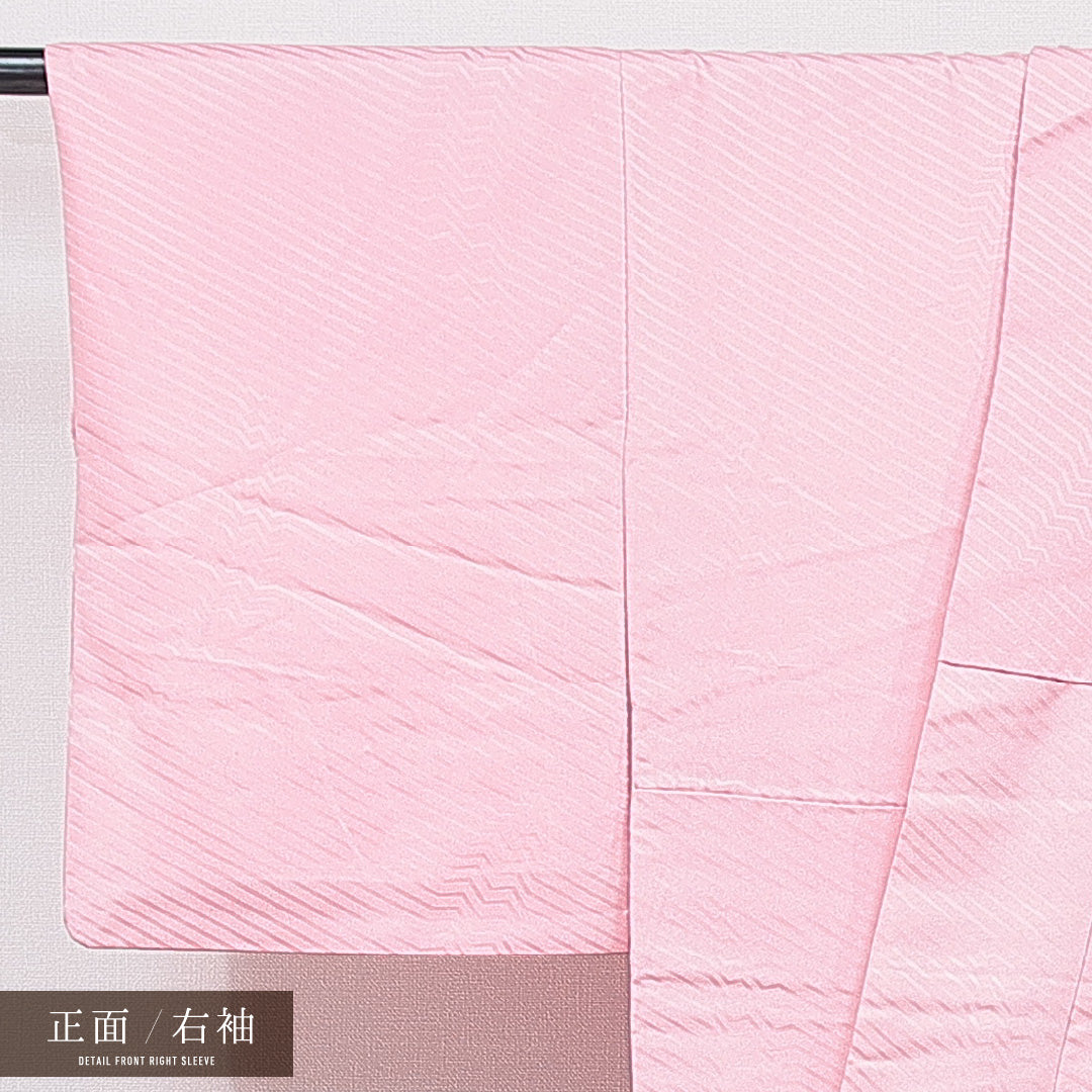 付下げ 袷 身丈149cm 裄丈60cm 正絹 Sランク インフォーマル 広衿 XSサイズ ぼかし染 抽象柄 ピンク系 RP 1218-15560