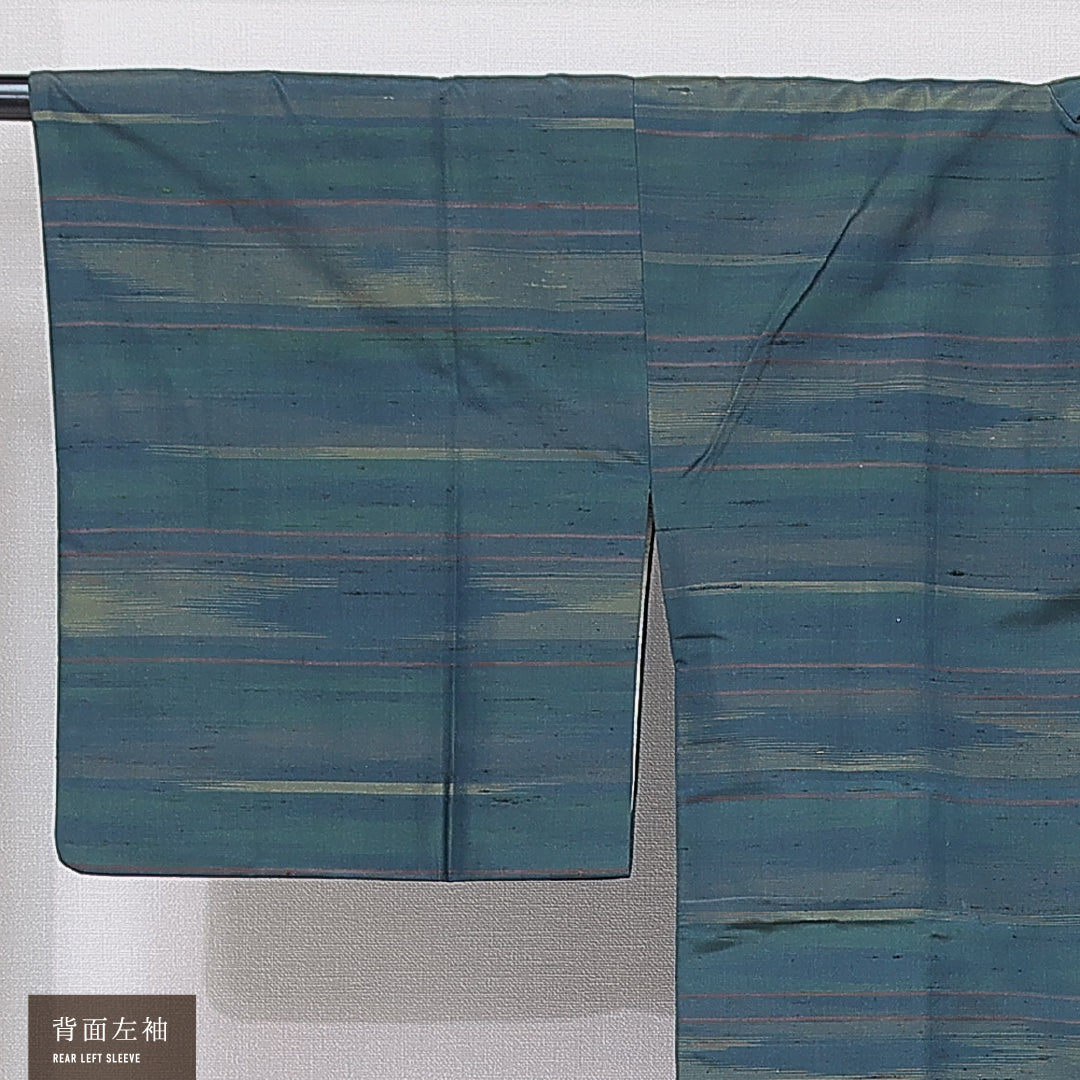 道行コート 袷 身丈83cm 裄丈64cm 正絹 Sランク セミフォーマル Mサイズ 抽象柄 緑系 RP 1237-16790