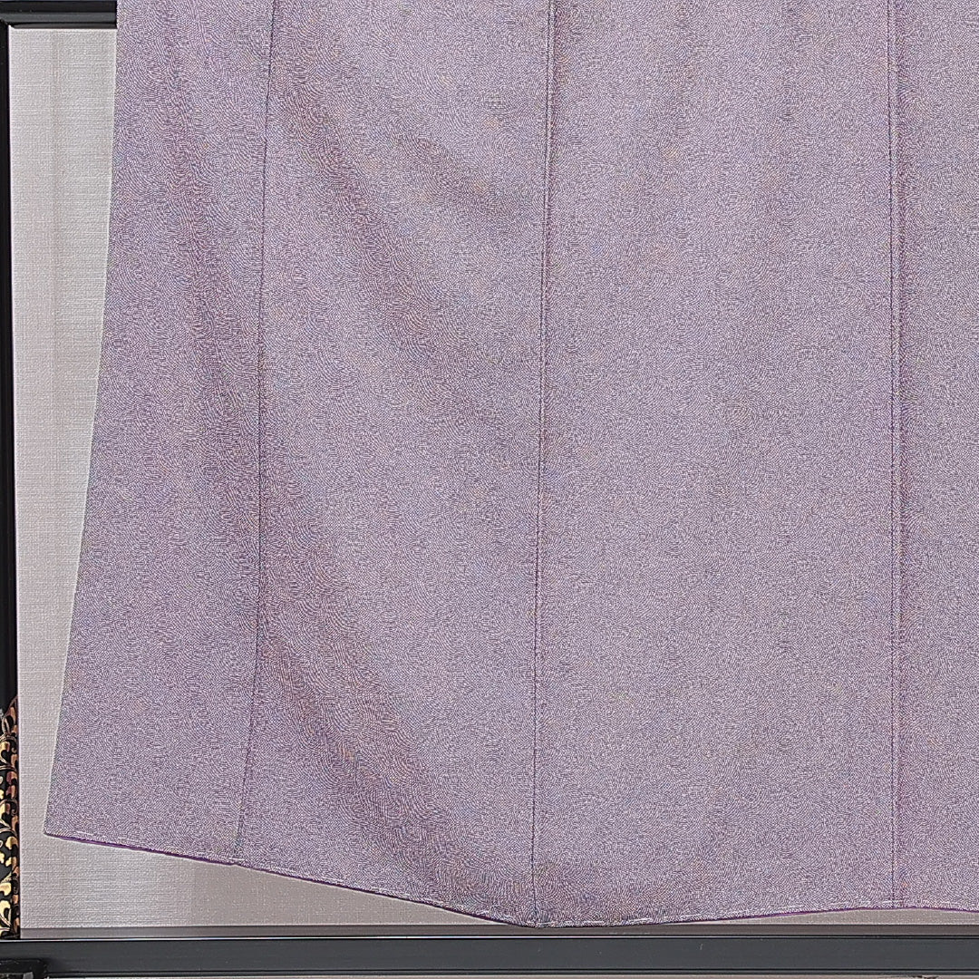 江戸小紋（鮫） 袷 身丈154cm 裄丈62cm 正絹 Sランク Sサイズ 広衿 インフォーマル 紫系 1262-15199