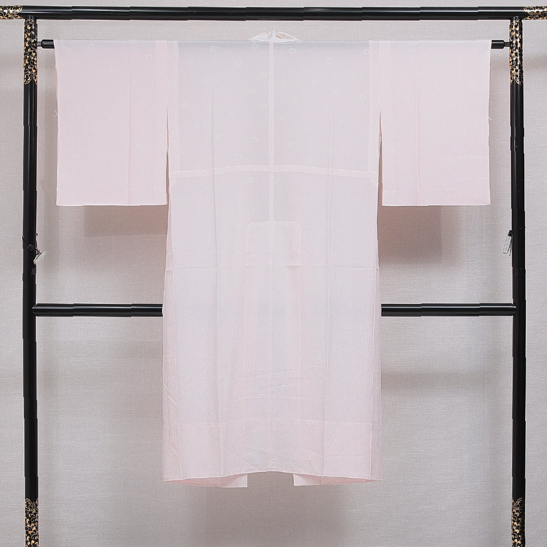 長襦袢 無双袖 身丈127cm 裄丈62cm 正絹 Sランク Mサイズ 居敷当て 無地 ピンク系 RP 1239-16577