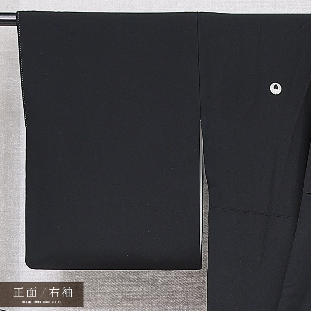 黒留袖 袷 身丈164cm 裄丈66cm 五つ紋 上がり藤 フォーマル Aランク Lサイズ 正絹 比翼仕立て 広衿 御所解 梅 松 1211-F0654