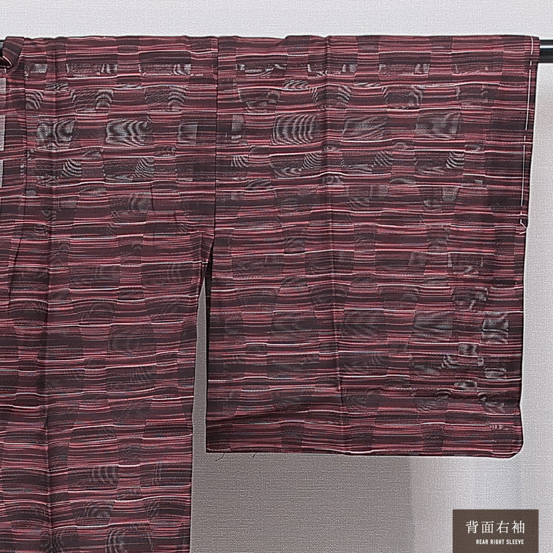 夏物 洗える着物 道行コート 夏物 身丈83cm 裄丈65cm ポリエステル Sランク セミフォーマル Mサイズ 抽象柄 紫系 RP 1237-16200