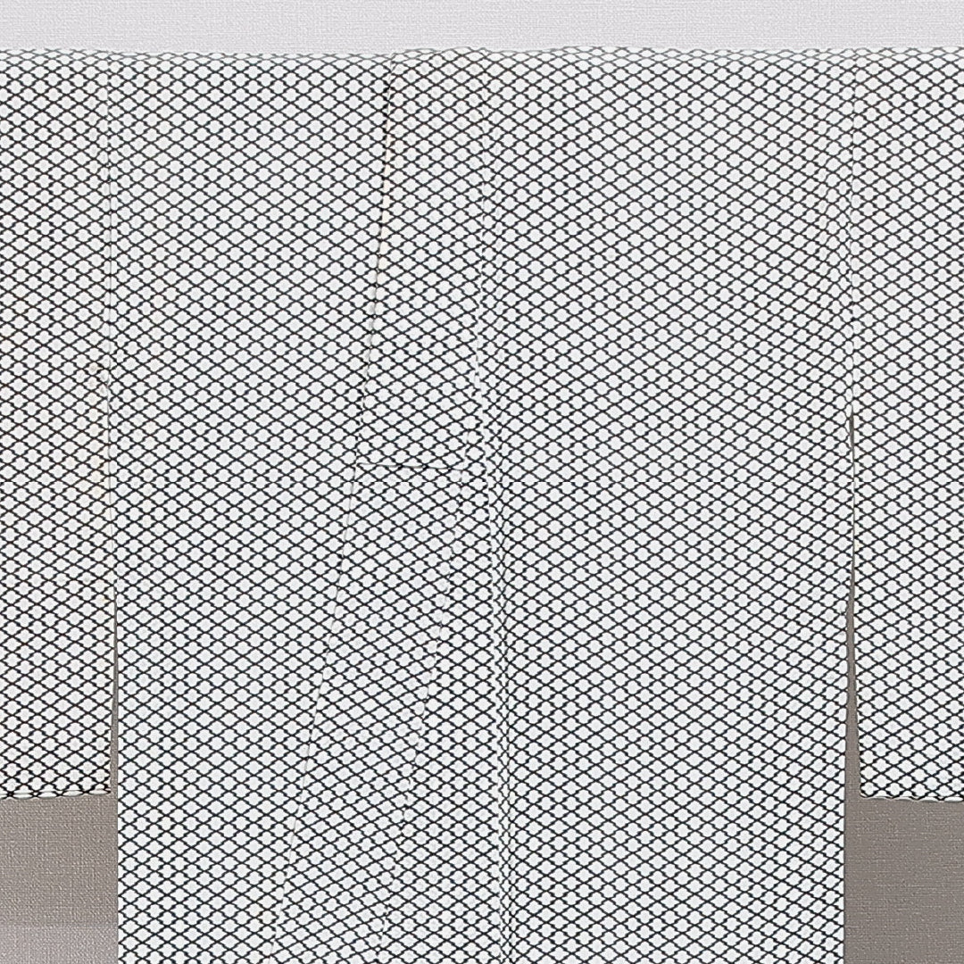 小紋 洗える着物 袷 身丈151cm 裄丈64cm ポリエステル Cランク Sサイズ バチ衿 インフォーマル 松皮菱 朱系 1215-16344