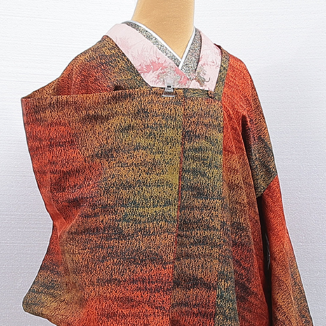 道行コート 袷 身丈86cm 裄丈63cm 正絹 Sランク Sサイズ セミフォーマル ポケットあり 抽象柄 多色系 1263-16865