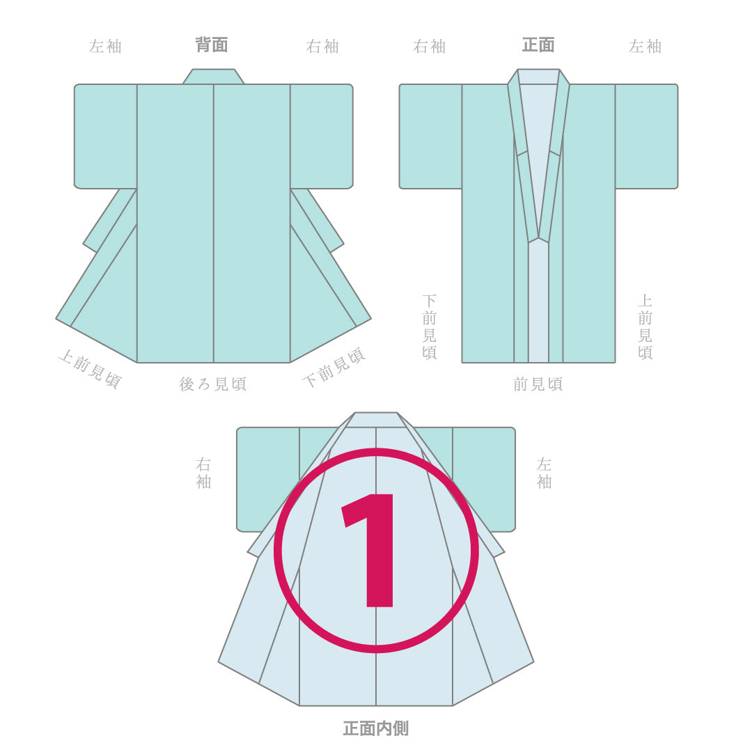 小紋 袷 身丈161cm 裄丈63cm 正絹 Aランク Lサイズ バチ衿 インフォーマル 七宝 梅 水色系 1215-15649