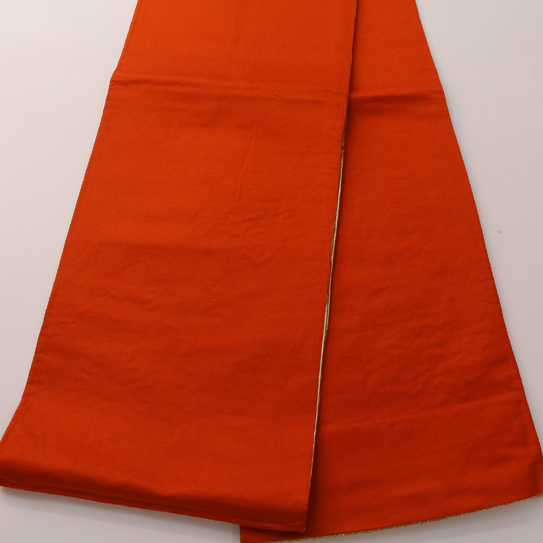 袋帯 帯丈412cm 正絹 六通 フォーマル 立涌 桐 吉祥文様 金系 朱系 1243-01908
