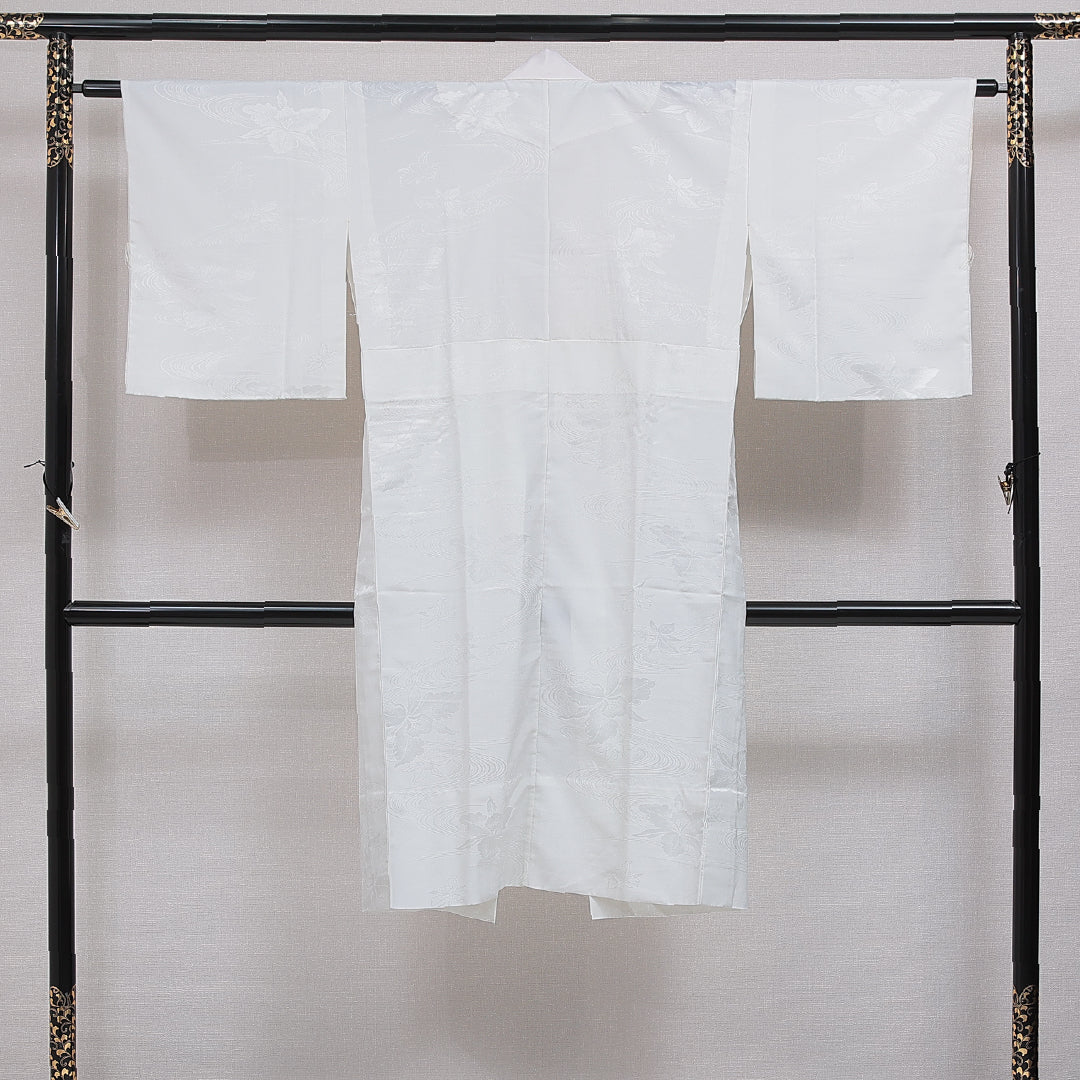 長襦袢 無双袖 身丈121cm 裄丈62cm 正絹 Aランク Sサイズ 流水 白系 RP 1239-16565