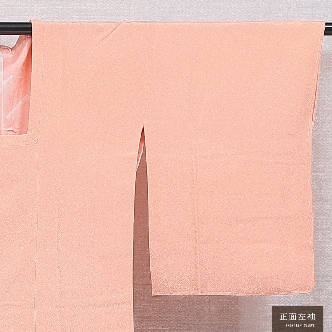 道行コート 袷 身丈88cm 裄丈66cm 正絹 Sランク セミフォーマル Mサイズ ポケットあり 無地 ピンク系 RP 1237-16848
