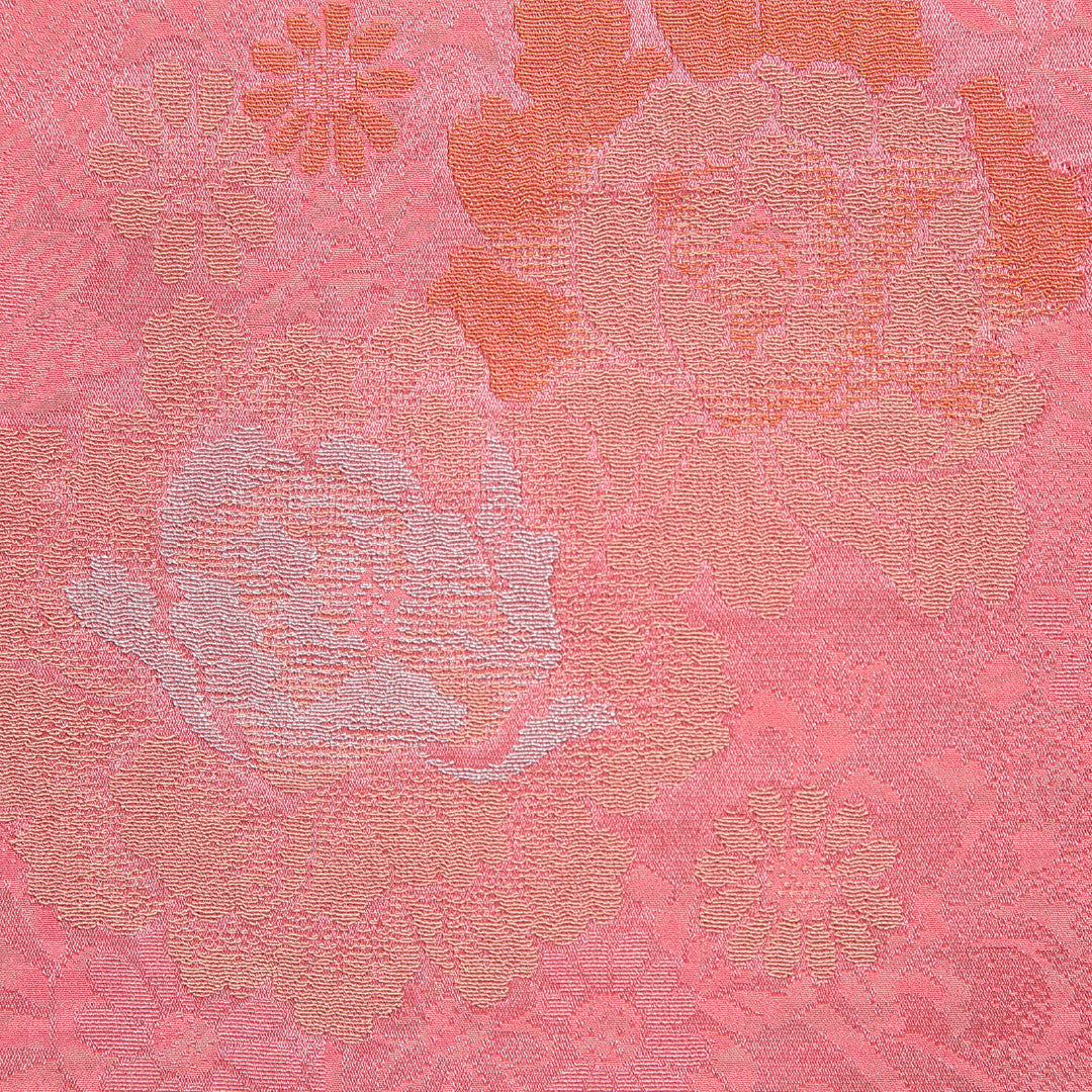 アンティーク 羽織 袷 身丈93cm 裄丈62cm 正絹 Aランク Sサイズ 一つ紋（五三桐） 鼓 牡丹 ピンク系 1217-16198