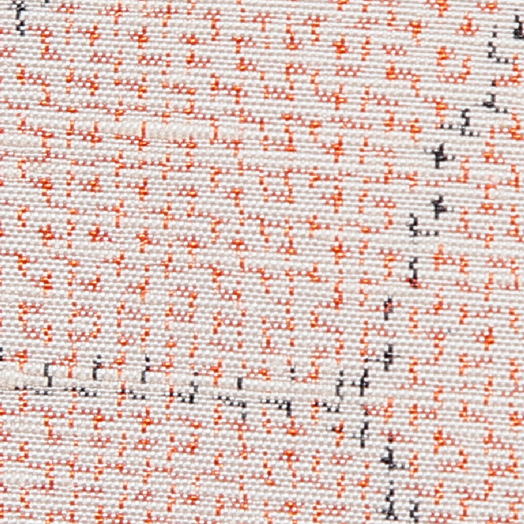 紬 袷 身丈159cm 裄丈65cm 正絹 Cランク Mサイズ 広衿 カジュアル 麻の葉 朱系 1216-16659