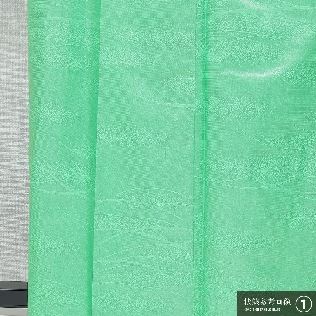 色無地 胴抜き 身丈157cm 裄丈63cm 正絹 Bランク Mサイズ バチ衿 インフォーマル 無地 緑系 1214-16225