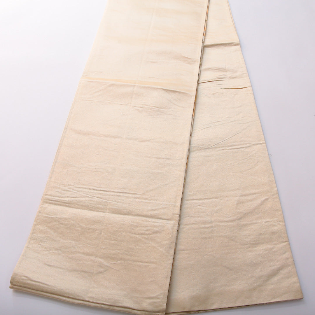 袋帯 帯丈428cm フォーマル 六通 Aランク 正絹 水仙 クリーム系 1223-01978