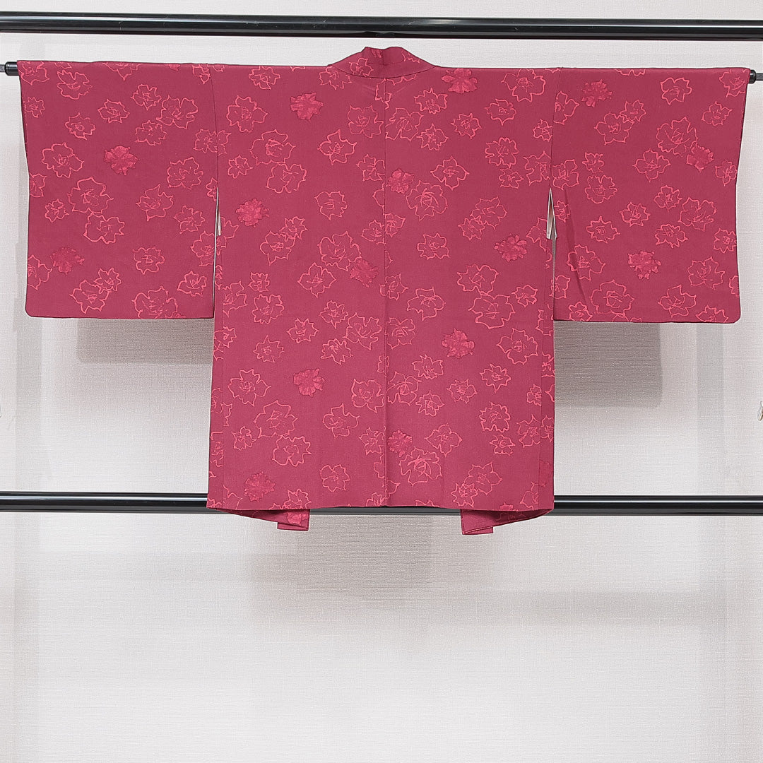 羽織 袷 身丈80cm 裄丈62cm 正絹 Sランク カジュアル Sサイズ 紐あり 桔梗 紫系 RP 1232-15326