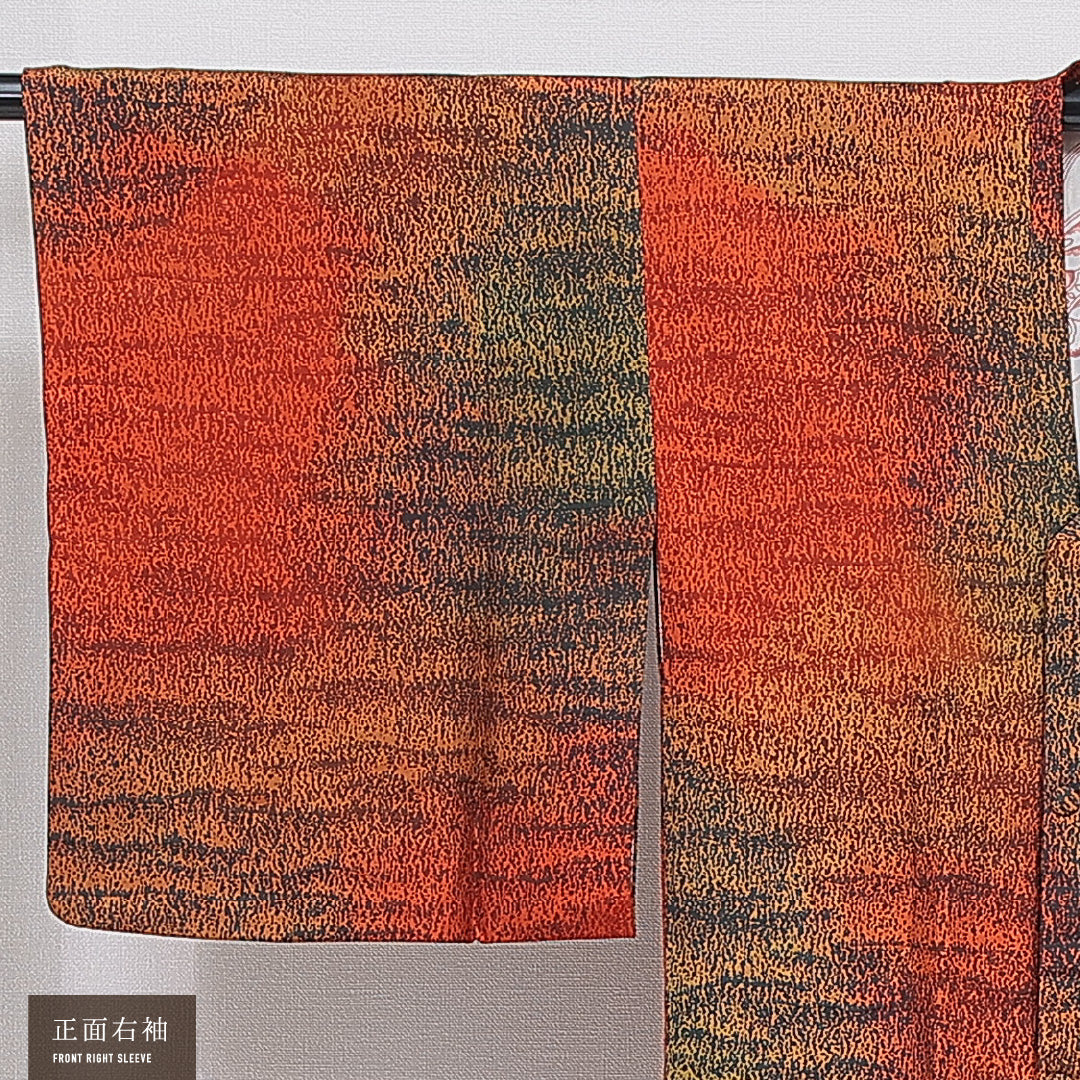 道行コート 袷 身丈86cm 裄丈63cm 正絹 Sランク Sサイズ セミフォーマル ポケットあり 抽象柄 多色系 1263-16865