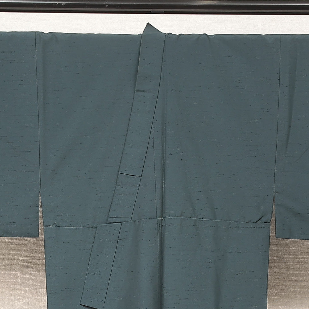 洗える着物 男着物 袷 身丈138cm 裄丈73cm ポリエステル Sランク カジュアル 棒衿 Sサイズ 無地 紺系 RP 1224-16884