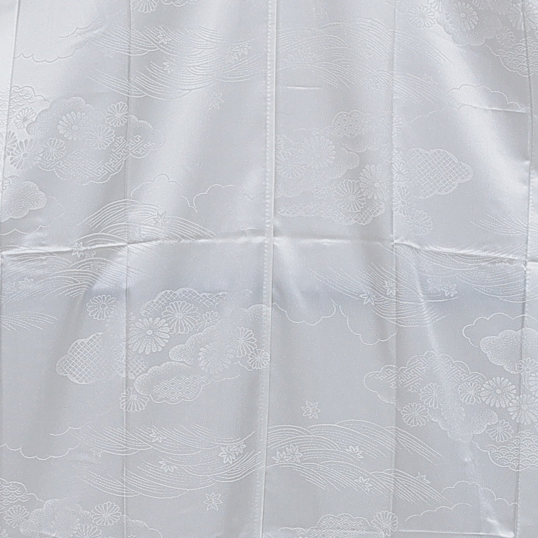 長襦袢 無双袖 身丈138cm 裄丈67cm 正絹 Aランク 2XLサイズ 雲取り 白系 RP 1239-16625