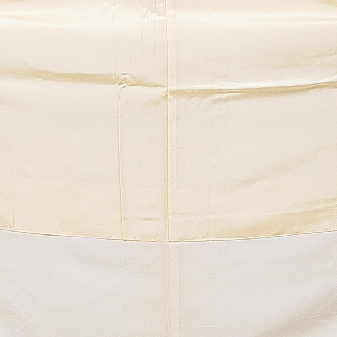 付下げ 袷 身丈166cm 裄丈66cm 正絹 Cランク XLサイズ 広衿 インフォーマル 花柄 クリーム系 1261-15655