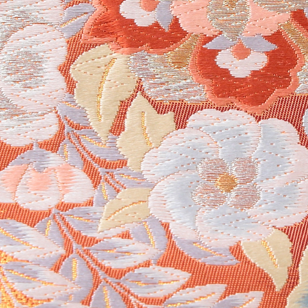 袋帯 帯丈428cm 西方煌秀華文 フォーマル 六通 Sランク 正絹 宝相華 ピンク系 金系 1223-02243