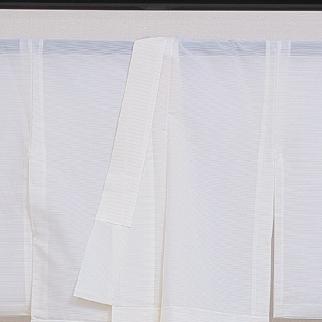 夏物 洗える着物 長襦袢 絽 身丈126cm 裄丈62cm ポリエステル Bランク Mサイズ 無地 白系 RP 1239-16598