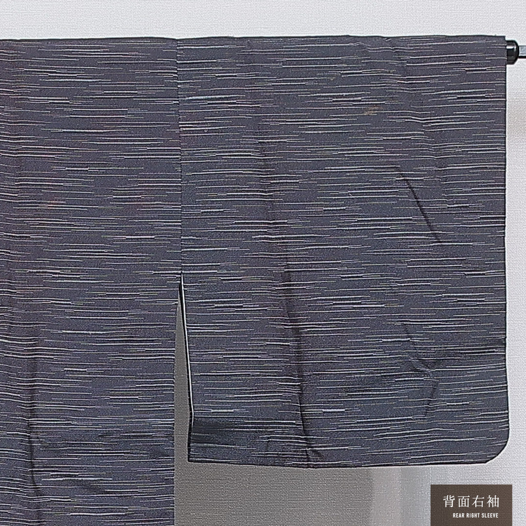 道行コート 洗える着物 袷 身丈84cm 裄丈64cm ポリエステル Cランク Mサイズ フォーマル ポケットあり 織り出し 抽象柄 紺系 1263-16866