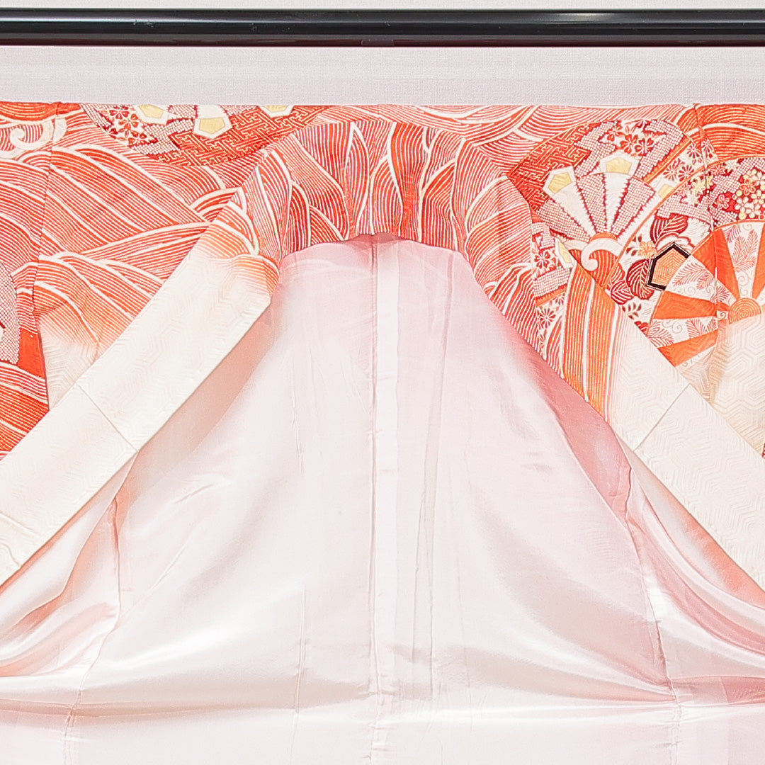 アンティーク 振袖 袷 身丈166cm 裄丈65cm フォーマル Bランク XLサイズ 正絹 広衿 菱 菊 1213-F0638